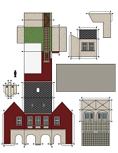 ocuklar iin hazr ev model maketi ablonu, paper craft model house